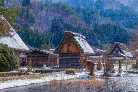 Gassho-zukuri unique architecture house in Shirakawa village
