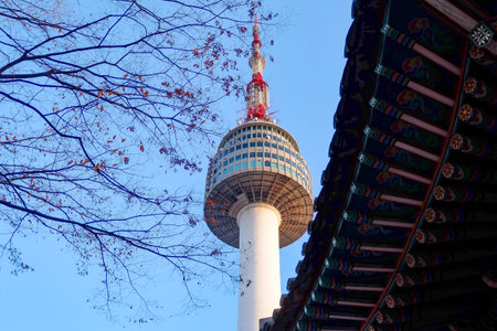 Namsan Tower is a Popular Landmark in Seoul City of Korea