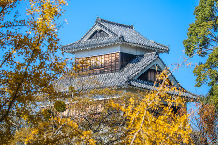 Kumamoto castle in Kumamoto city, one of the most impressive castles in Japan.の写真素材