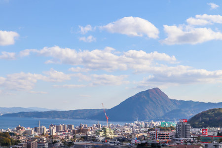 View of Beppu city from the Steam Observatoryの写真素材