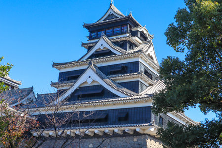 Kumamoto Castle is one of the most impressive castles in Kyushu, Japan.の写真素材