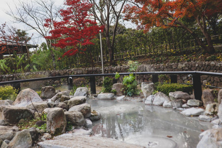 The hot spring pool of Oniishi Bozu Jigoku, Oita, Kyushu, Japanの写真素材