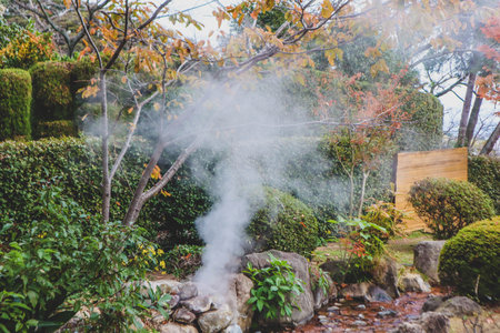 The hot spring pool of Oniishi Bozu Jigoku, Oita, Kyushu, Japanの写真素材