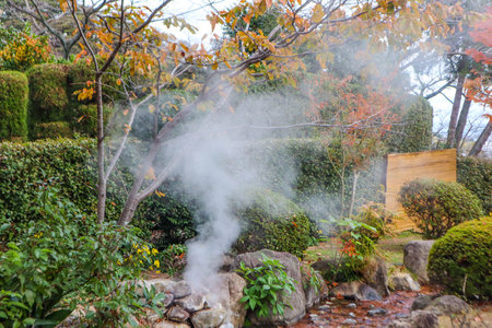 The hot spring pool of Oniishi Bozu Jigoku, Oita, Kyushu, Japanの写真素材