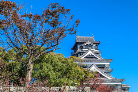 Kumamoto Castle is one of the most impressive castles in Kyushu, Japan.の写真素材
