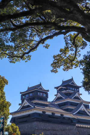 Kumamoto Castle is one of the most impressive castles in Kyushu, Japan.の写真素材