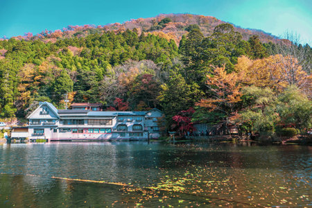 Scenic Waterfront View with Vintage Architecture in Kitakyushu, Japanの写真素材