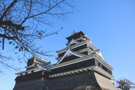 Kumamoto Castle is one of the most impressive castles in Kyushu, Japan.の写真素材