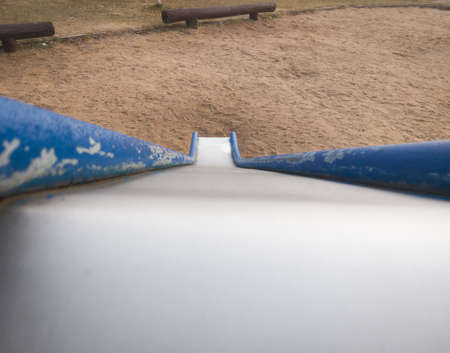 Closeup of the top of a slide in a Brazilian square.