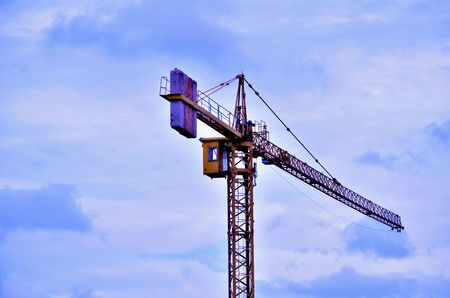 Construction cranes are working.の写真素材