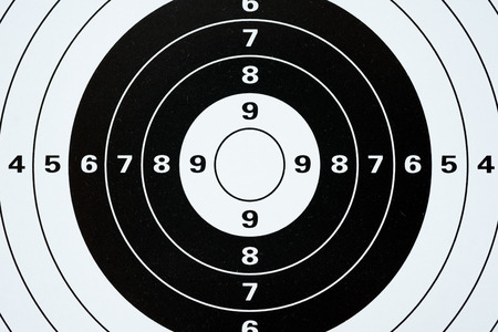 black and white bulleye paper target with numberの写真素材