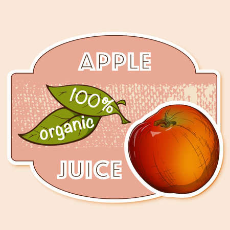 Label design for apple juice package.のイラスト素材