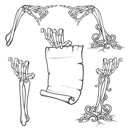 Skeleton hands icon.のイラスト素材