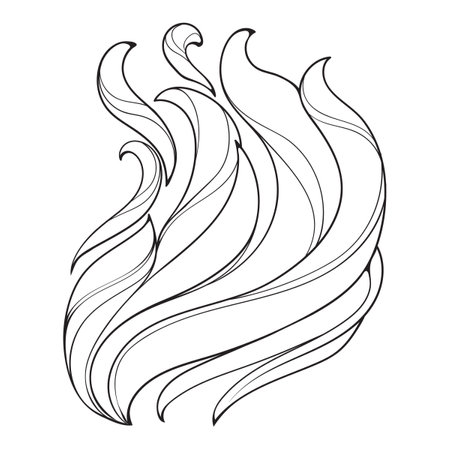 Spurts of Flame decorative line drawing. EPS 10 vector illustrationのイラスト素材