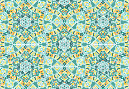 Kaleidoscope, complicated geometric seamless pattern. Abstract vector background.