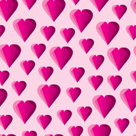 Abstract geometric pink hearts pattern for leaflets, prints, banners, web design, invitations,...