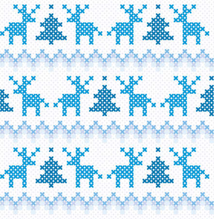 Beautiful Christmas and winter seamless background with detailed pattern made from stitches for cards, wrapping, web page backgrounds, textile designs, fills, banners, events invitation, menus, posters, printsのイラスト素材