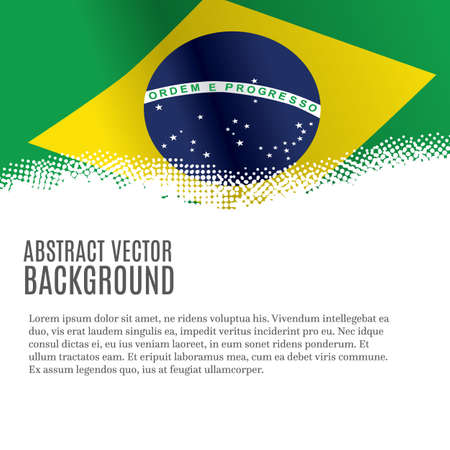 Vector background with flag of Brazil and copy spaceのイラスト素材