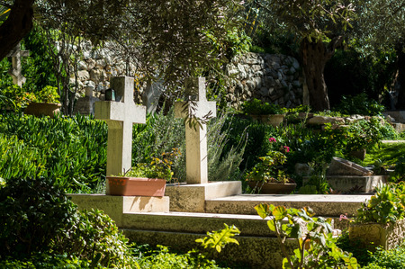 Tombs in the monastery of Mary Magdalene, Mount of olives, Jerusalemの写真素材