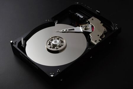 Close up image hard disk data storage.