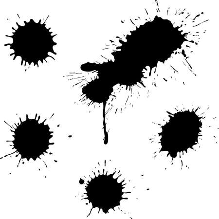 splashes template of black ink for illustrationsのイラスト素材