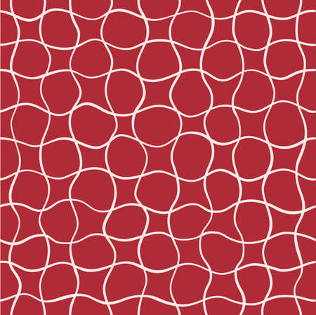 biege doodle lines on red background  Seamless textureのイラスト素材