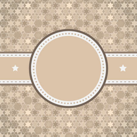 rounded retro vintage label on starry backgroundのイラスト素材
