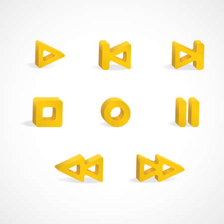 record, pause, stop and play illustration buttonsのイラスト素材