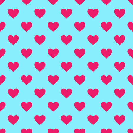 seamless pattern with valentine hearts on blueのイラスト素材