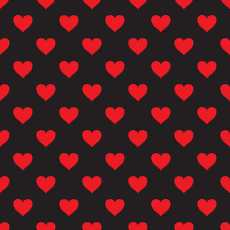 seamless pattern with valentine hearts on black