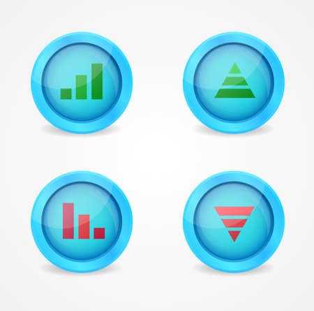 Financial graph set on glossy icons iconsのイラスト素材