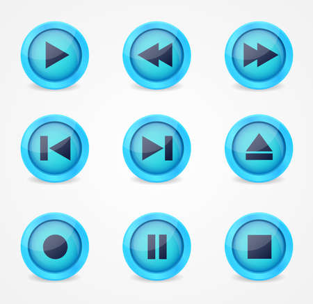 Media player buttons collection design elementsのイラスト素材