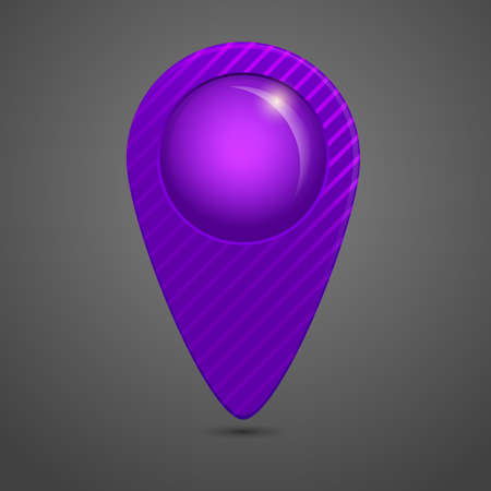 Vector violet round glossy map pointerのイラスト素材