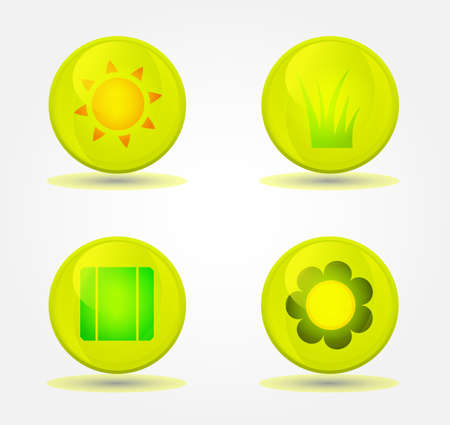 Eco vector set of glossy iconsのイラスト素材