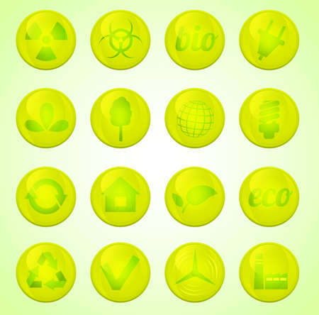 Environment vector glossy icons setのイラスト素材