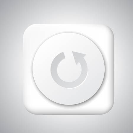White plastic repeat button. Vector icon with shadowのイラスト素材