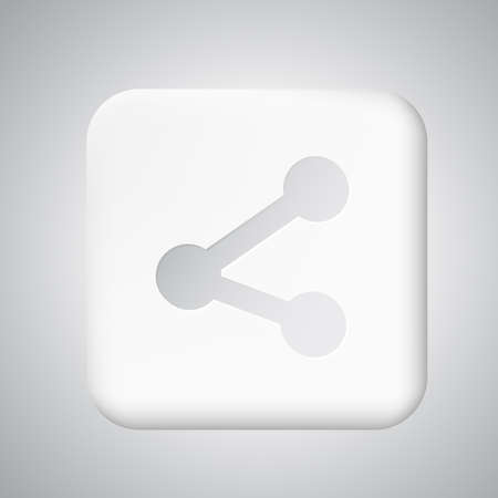 White plastic share button for appのイラスト素材