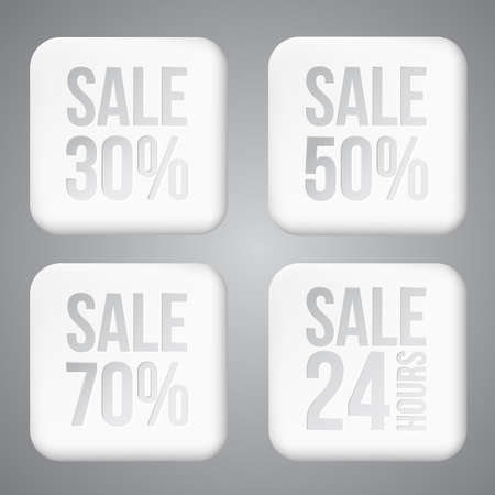 White plastic SALE buttonsのイラスト素材