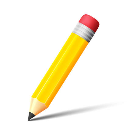 Yellow pencil with eraser vector iconのイラスト素材