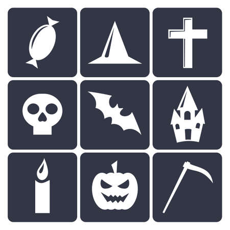 Halloween flat vector icons. のイラスト素材