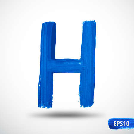 Alphabet Letter H. Watercolor Alphabet. のイラスト素材