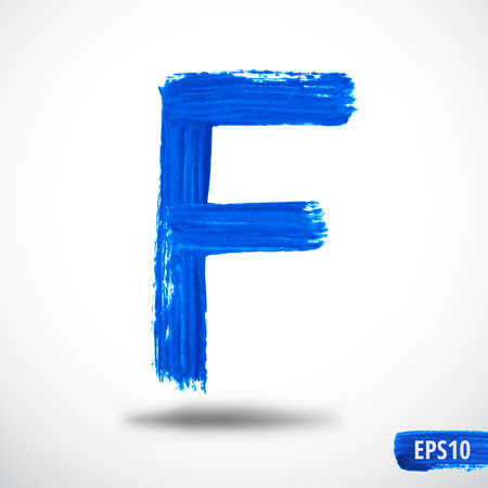 Alphabet Letter F. Watercolor Alphabet.のイラスト素材
