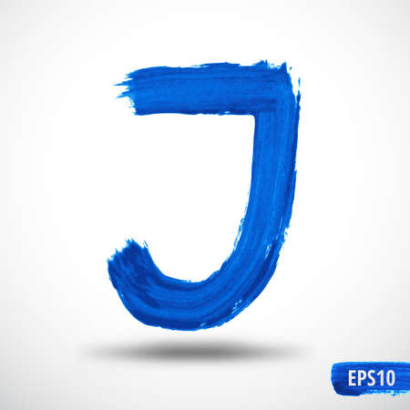 Alphabet Letter J. Watercolor Alphabet. Vector Backgroundのイラスト素材