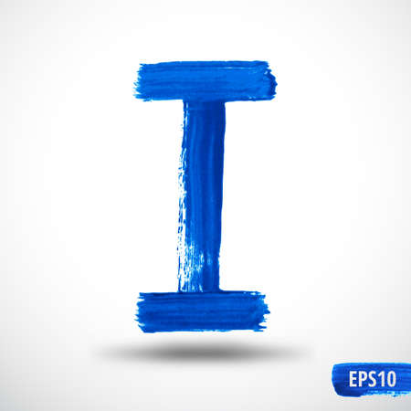 Alphabet Letter I. Watercolor Alphabet. Vector Backgroundのイラスト素材