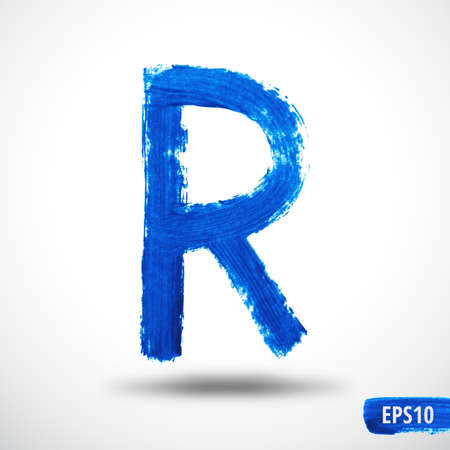 Alphabet Letter R. Watercolor Alphabet. Vector Backgroundのイラスト素材