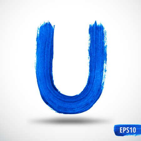 Alphabet Letter U. Watercolor Alphabet. Vector Backgroundのイラスト素材