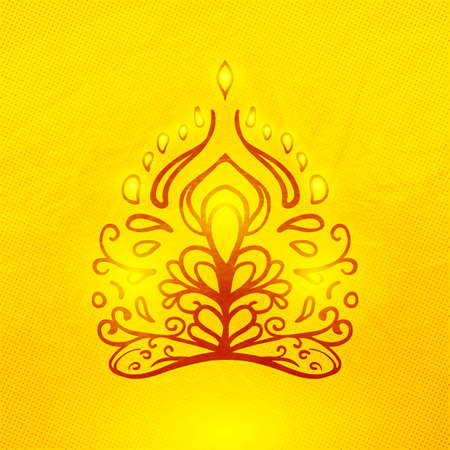 Vector abstract doodle buddhaのイラスト素材