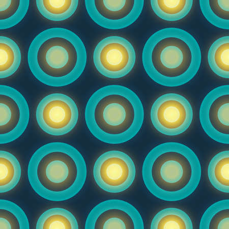Blue colored retro seamless vector pattern with circlesのイラスト素材
