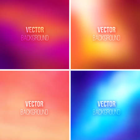 Abstract colorful blurred vector backgrounds setのイラスト素材