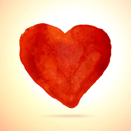 Watercolor vector heart for valentines dayのイラスト素材